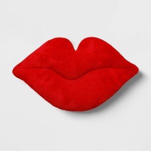 Red Plush Lip Shape Pillow By Room Essentials